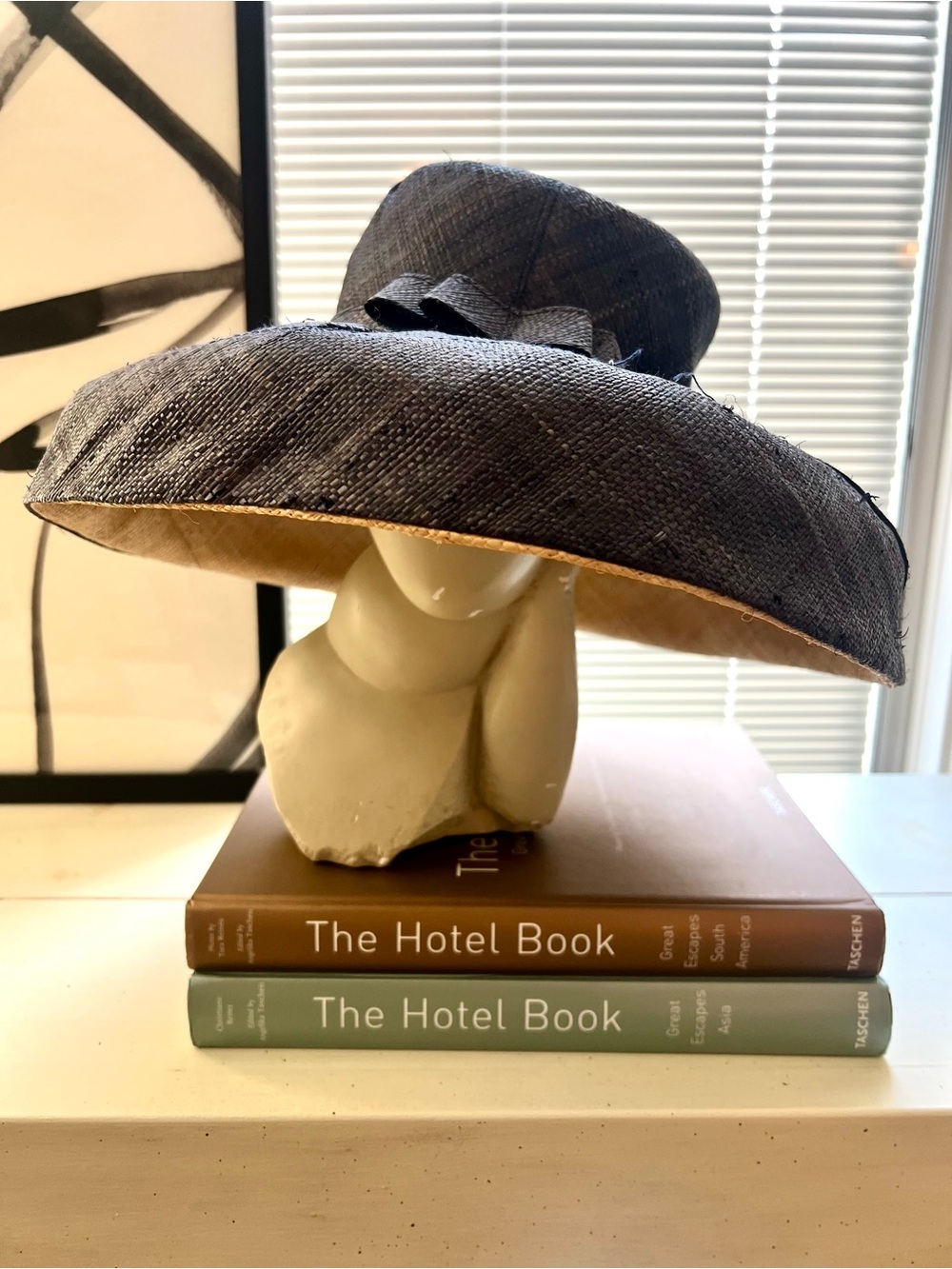 Black Raffia Wide-Brim Hat